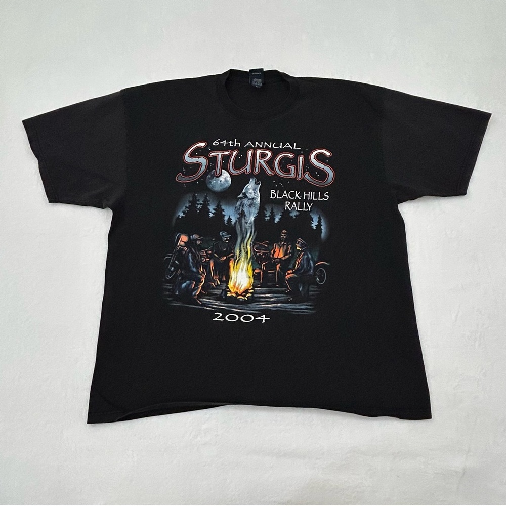 Vintage 2004 Sturgis 64th Annual Black Hills Rally Motorcycle Biker Shirt Men XL